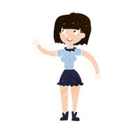 Cartoon Girl Waving N31