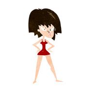 cartoon angry woman in dress N10