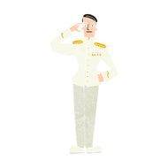 cartoon military man in dress uniform N10
