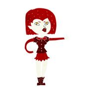 cartoon vampire girl giving thumbs up N10