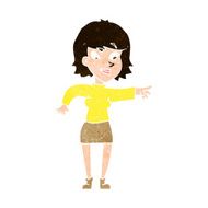 cartoon woman pointing N203