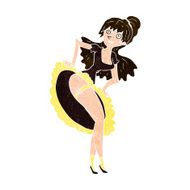 cartoon flamenco dancer N8