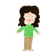 cartoon worried woman N76