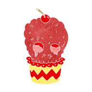 spooky skull cupcake cartoon N10