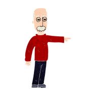 cartoon old man gesturing Get Out! N10