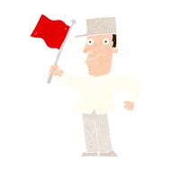 cartoon man waving flag N14