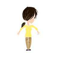 cartoon woman shrugging shoulders N462