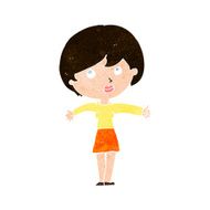 cartoon woman giving thumbs up N10
