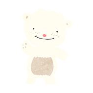 cartoon waving polar bear cub N32