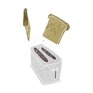 cartoon toaster spitting out bread N8