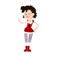 cartoon woman making dismissive gesture N19