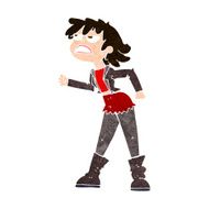 cartoon angry biker girl N10