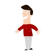 cartoon grinning man N87