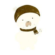 cartoon cute polar bear in winter hat and scarf N4