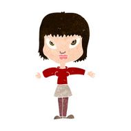 cartoon woman with outstretched arms N10