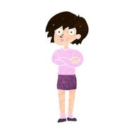 cartoon woman wit crossed arms N10