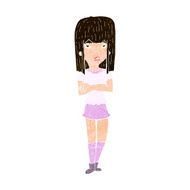 cartoon girl with crossed arms N10