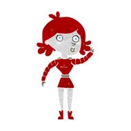 cartoon robot woman waving N17