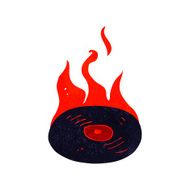 cartoon burning vinyl record N4