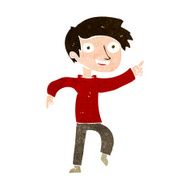 cartoon happy boy pointing N19