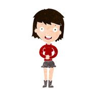 cartoon excited woman N132