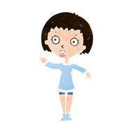 cartoon waving woman N132