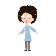 cartoon surprised woman N234