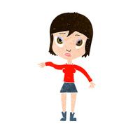 cartoon woman waving hand N10