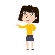 cartoon friendly woman waving N50