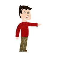 cartoon pointing man N104