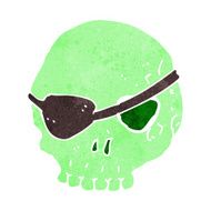 cartoon skull with eye patch N9
