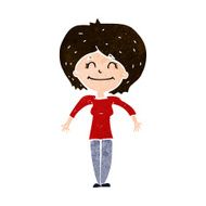 cartoon woman shrugging shoulders N463