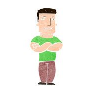 cartoon tough guy with folded arms N10