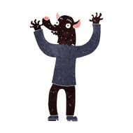 cartoon happy werewolf man N6