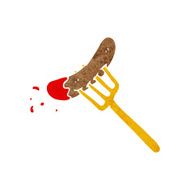 cartoon hotdog and ketchup N9