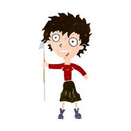 cartoon crazy woman with spear N10