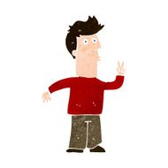 cartoon man signaling with hand N10