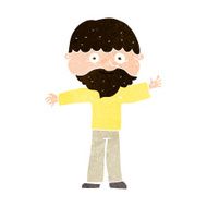 cartoon happy man with beard N44