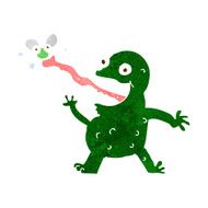 cartoon frog catching fly N12