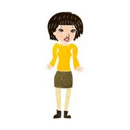 cartoon woman shrugging shoulders N464