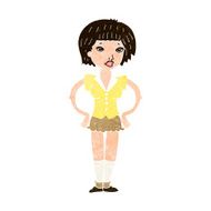 cartoon woman with hands on hips N212