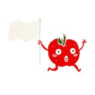 cartoon funny apple with flag N10