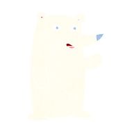 cartoon waving polar bear N43