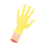 cartoon hand with rubber glove N8