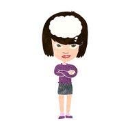 cartoon woman with folded arms imagining N10