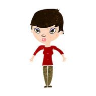 cartoon woman shrugging shoulders N465