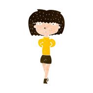 cartoon shy woman N48