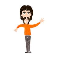 cartoon waving man with mustache N11