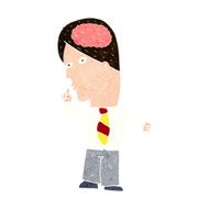 cartoon businessman with huge brain N9
