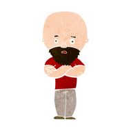 cartoon shocked bald man with beard N10